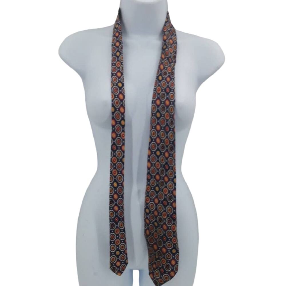 Vintage Acetate Geometric fun circles optic illusion Neck Tie Necktie Multicolor